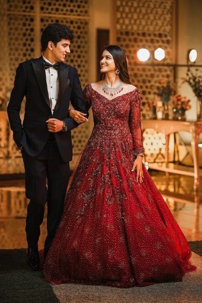 Maroon Cocktail Gown